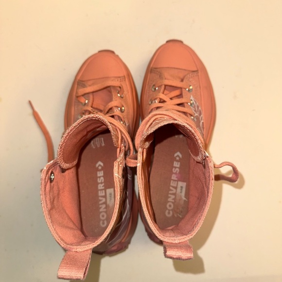 Converse Run Star Hike High Top Pink Quartz White Floral 571877C Women Size 7.0 - Picture 6 of 12